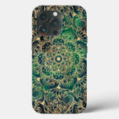 Elegant Gold Mandala Blumengrün Blau Case-Mate iPhone Hülle (Rückseite)
