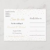 Elegant Gold Mandala Confetti Design Ankündigungspostkarte (Rückseite)