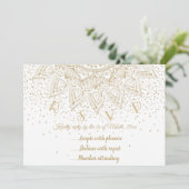 Elegant Gold Mandala Confetti Design Einladung (Stehend Vorderseite)