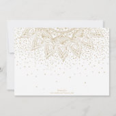 Elegant Gold Mandala Confetti Design Einladung (Rückseite)