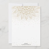 Elegant Gold Mandala Confetti Design Einladung (Rückseite)
