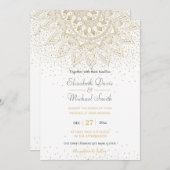 Elegant Gold Mandala Confetti Design Einladung (Vorne/Hinten)