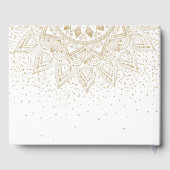 Elegant Gold Mandala Confetti Design Gästebuch (Rückseite)