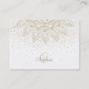 Elegant Gold Mandala Confetti Design Visitenkarte