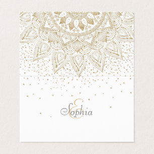 Elegant Gold Mandala Confetti Design Visitenkarten