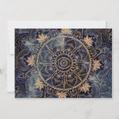 Elegant Gold Mandala Eye Sun Moon Navy Blue Einladung (Rückseite)
