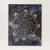 Elegant Gold Mandala Eye Sun Moon Navy Blue Puzzle (Vertikal)