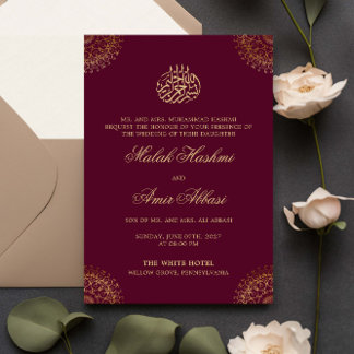 Elegant Gold Mandala Islamische Hochzeit Einladung