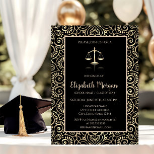 Elegant Gold Mandala Law School Graduation Party Einladung
