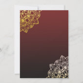 Elegant Gold Mandala Red Indian Wedding Einladung (Rückseite)