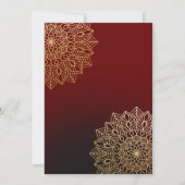Elegant Gold Mandala Red Indian Wedding Einladung (Rückseite)