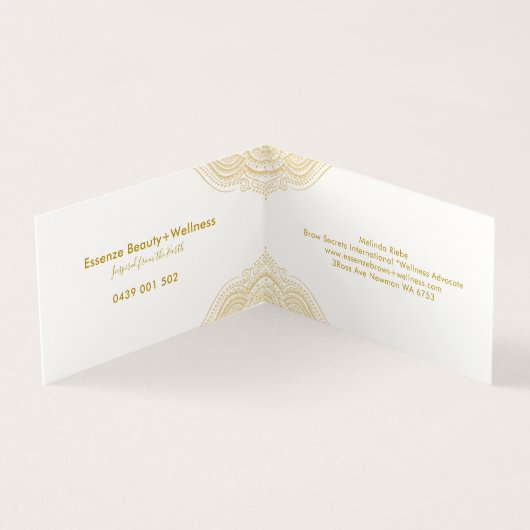 Elegant Gold Mandala Visitenkarten (Innenseite)