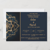 Elegant Gold Mandala Wedding Einladung (Vorderseite)