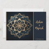 Elegant Gold Mandala Wedding Einladung (Rückseite)