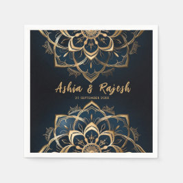 Elegant Gold Mandala Wedding Napkins Serviette