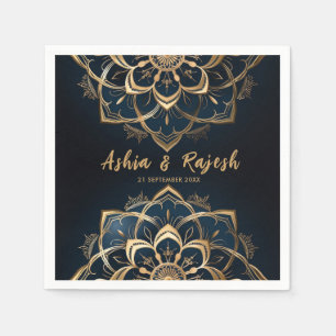 Elegant Gold Mandala Wedding Napkins Serviette