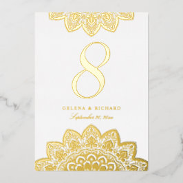 Elegant Gold Mandala Wedding Tischnummer