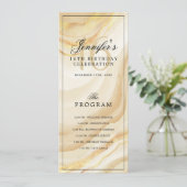 Elegant Gold Marble 16th Birthday Program Menu  Einladung (Stehend Vorderseite)