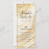 Elegant Gold Marble 16th Birthday Program Menu  Einladung (Vorderseite)