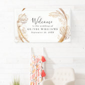 Elegant Gold Marble Blumengrün Banner (Insitu)