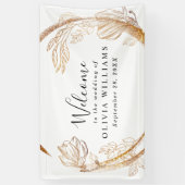 Elegant Gold Marble Blumengrün Banner (Vertikal)