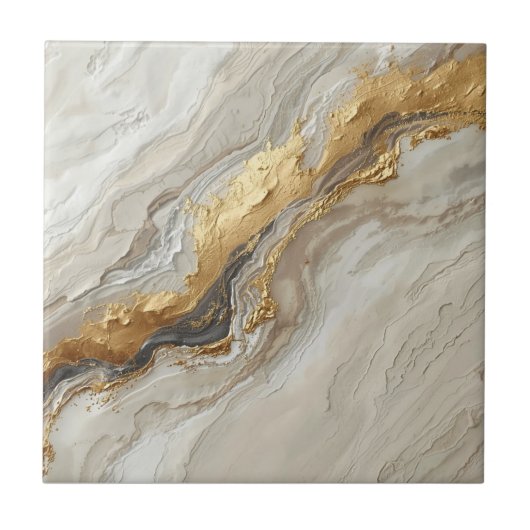 Elegant Gold Marble Flow – Luxury Ceramic Tile Fliese (Vorderseite)