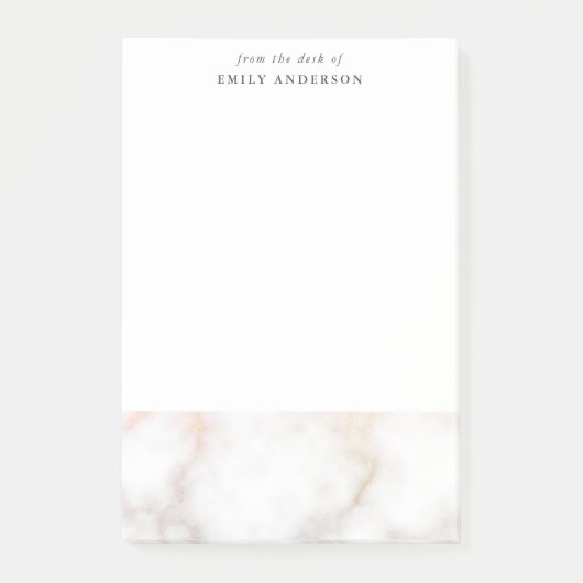 Elegant Gold Marble From the Desk of Post-it Klebezettel (Vorderseite)