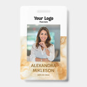Elegant Gold Marble Professional Ausweis (Vorderseite)