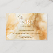 Elegant Gold Marble Professional Cake Care  Visitenkarte (Rückseite)