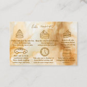 Elegant Gold Marble Professional Cake Care  Visitenkarte (Vorderseite)