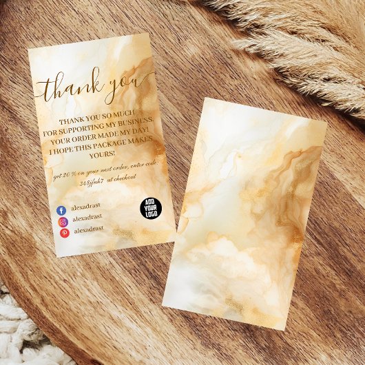Elegant Gold Marble Professional Dankeskarte