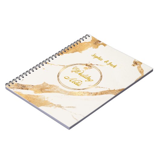 Elegant Gold Marble Wedding Notes Notebook Notizblock (Linke Seite)