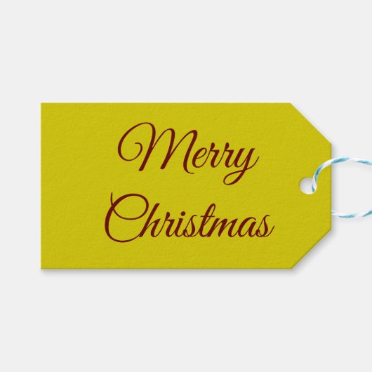 Elegant Gold & Maroon Geschenkanhänger (Vorderseite (Horizontal))