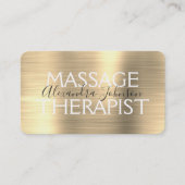 Elegant Gold Massage Therapist Visitenkarte (Vorderseite)