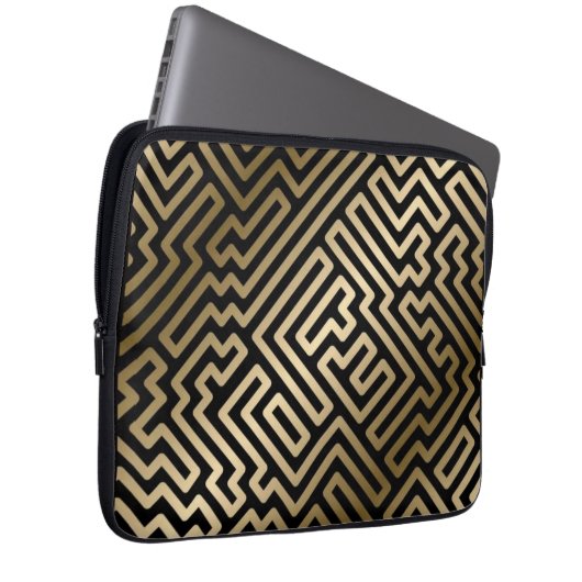 Elegant Gold Maze Geometric Luxury Design Laptopschutzhülle (Vorne Rechts)
