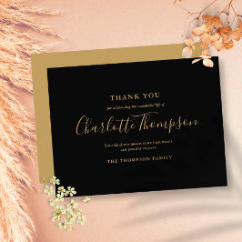 Elegant Gold Memorial Beerdigung Vielen Dank Postkarte