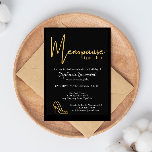 Elegant Gold Menopause Got ich diesen 50. Geburtst Einladung
