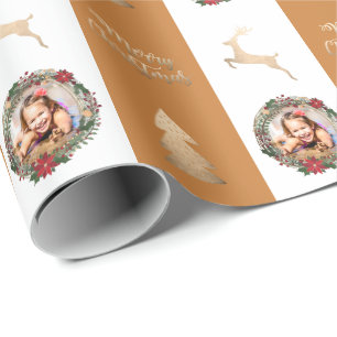 Elegant Gold Mergend Custom Foto Wrappin Geschenkpapier