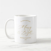 Elegant Gold “Merry & Bright” Holiday Mug Kaffeetasse (Links)