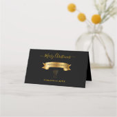 Elegant Gold Merry Christmas Personalized  Platzkarte (Vorderseite)