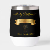 Elegant Gold Merry Christmas Personalized Tumbler (Vorderseite)