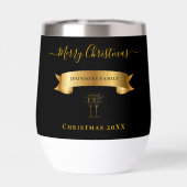 Elegant Gold Merry Christmas Personalized Tumbler (Rückseite)