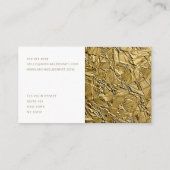 Elegant Gold Metallic Finance Consultant Visitenkarte (Rückseite)