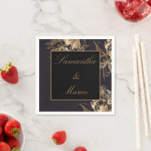 Elegant Gold Metallic Floral Wedding Napkins Serviette (Beispiel)