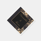 Elegant Gold Metallic Floral Wedding Napkins Serviette (Ecke)