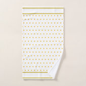 Elegant Gold Metallic Look Polka Dots Badhandtuch Set (Handtuch)