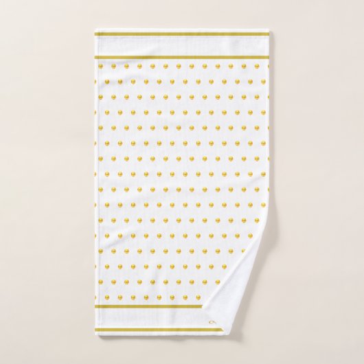 Elegant Gold Metallic Look Polka Dots Badhandtuch Set (Handtuch)