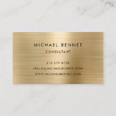 Elegant Gold Metallic Monogram Consultant Visitenkarte (Rückseite)