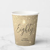 Elegant Gold Milestone Geburtstag Pappbecher (Rückseite)