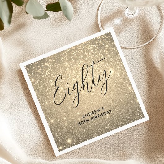 Elegant Gold Milestone Geburtstag Serviette